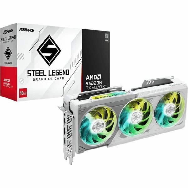 Stock Photo of ASRock 9070XT Steel Legend GPU